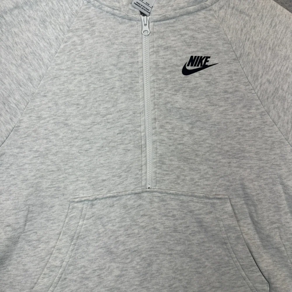 Nike Sportswear Hoodie Womens XS Quarter-Zip Heather Grey Pullover Sweatshirt